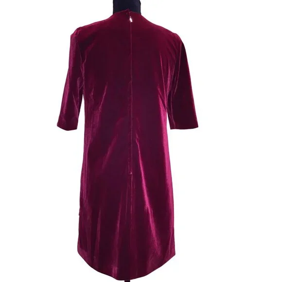 Luxury Designer Couture Runway Burgundy Velvet Embroidered Beaded Gown  Dress